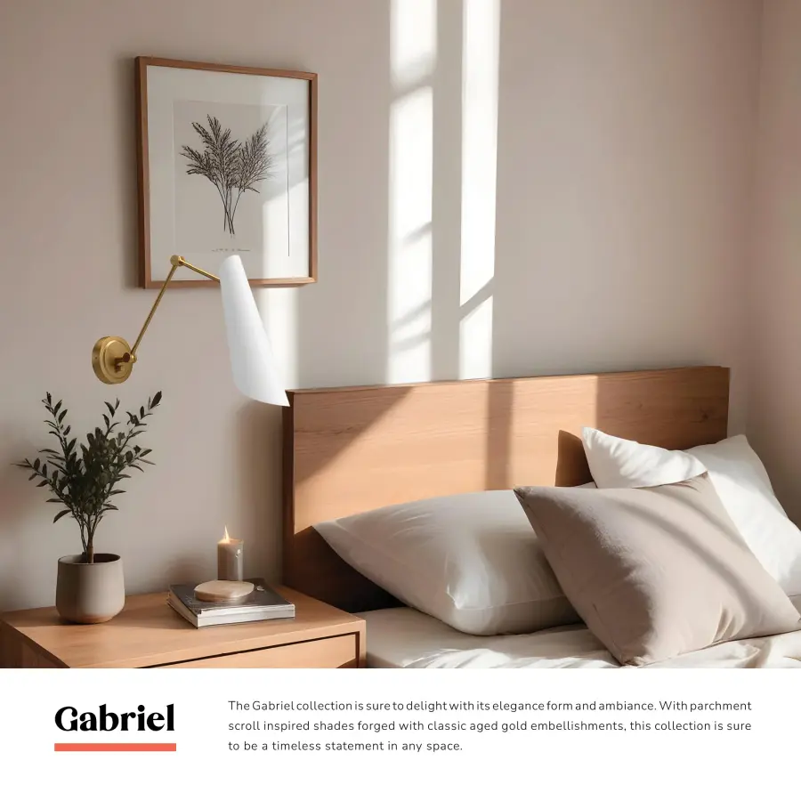 Gabriel 4-Light Wall/Vanity Light in Aged Gold/White - Image 4