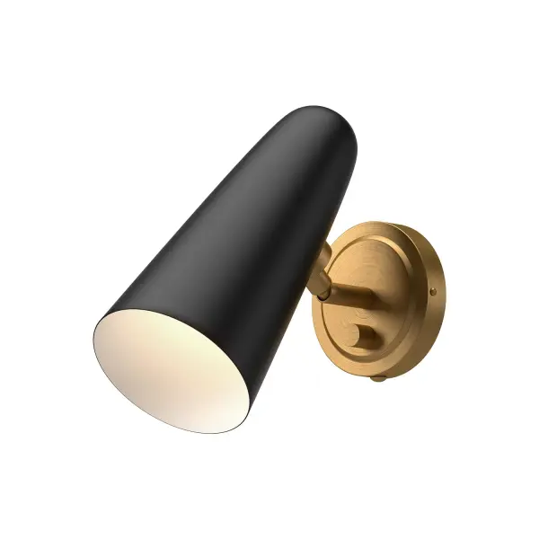 Daniel 5-Inch Wall/Vanity Light in Aged Gold and Matte Black - Image 1