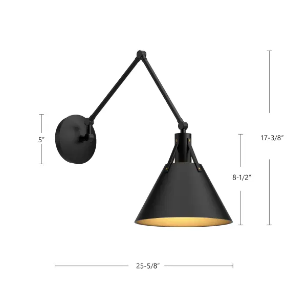 Archer 10-Inch Wall/Vanity Light in Matte Black - Image 5
