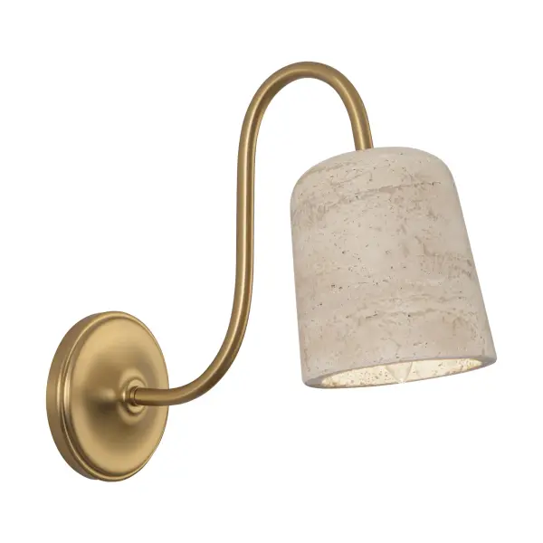 Bromley 5-Inch Wall Sconce with Travertine Shade - Image 1