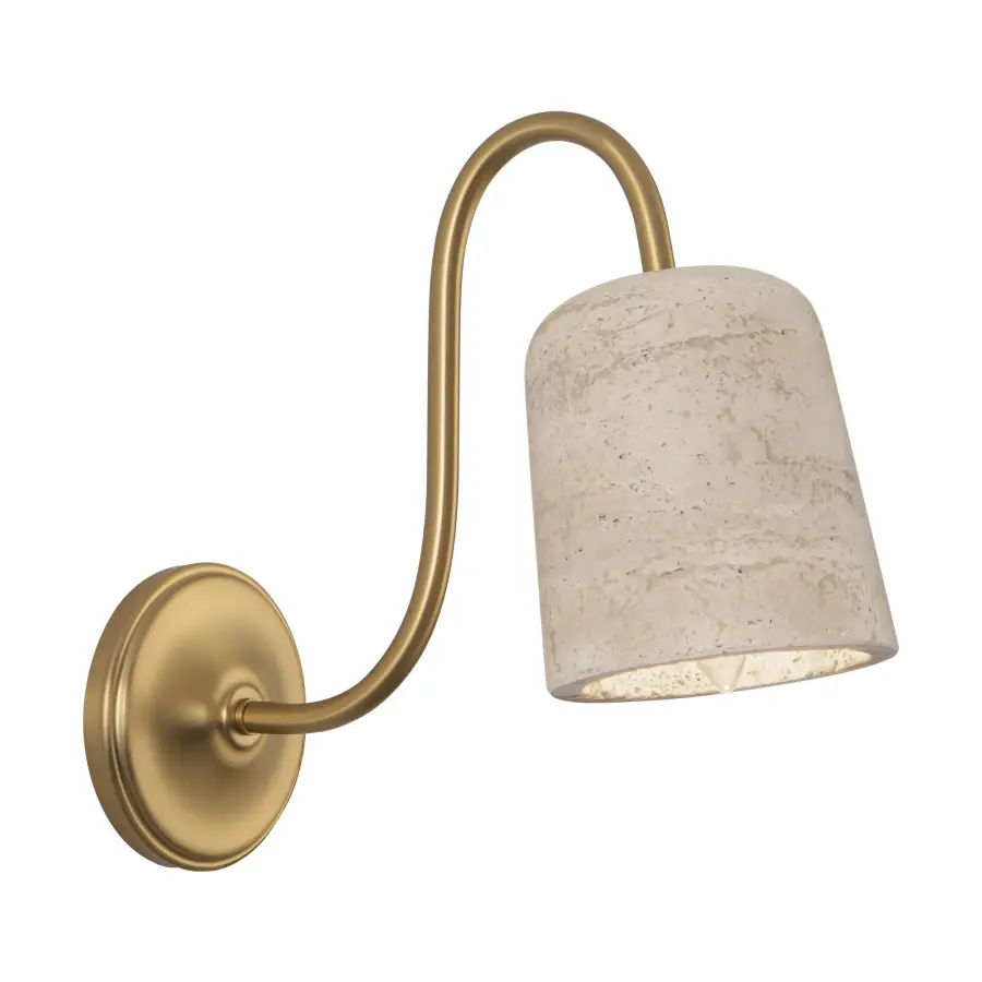 Bromley 5-Inch Wall Sconce with Travertine Shade - Image 1