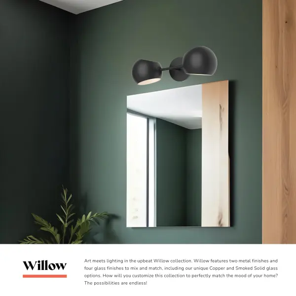 Willow 17-Inch Wall/Vanity Light in Matte Black - Image 5