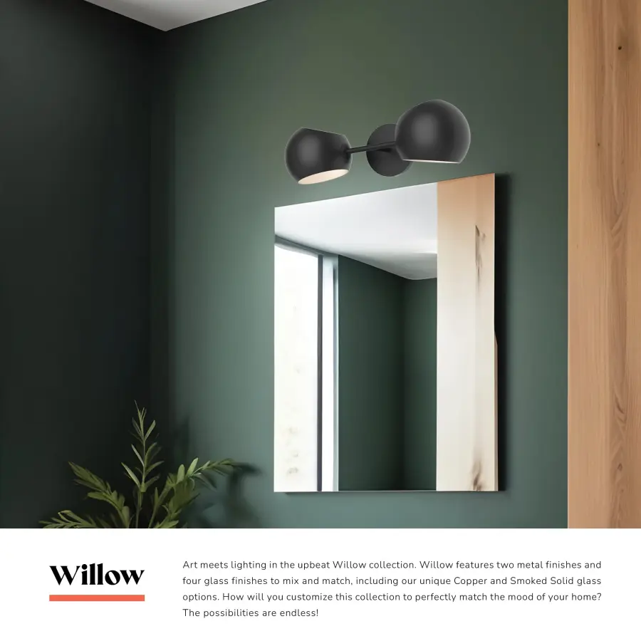 Willow 17-Inch Wall/Vanity Light in Matte Black - Image 5