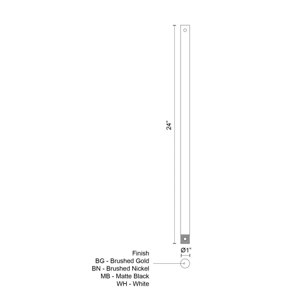 24-Inch Fan Downrod in Brushed Gold - Image 5