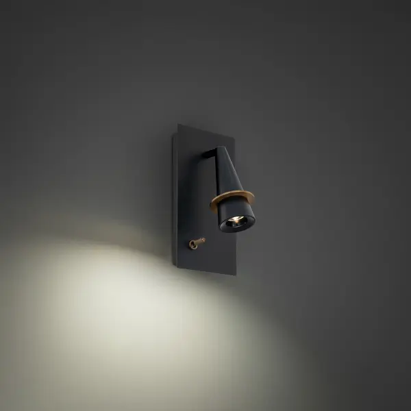 The Wizard combines functional task lighting with sophisticated design. Its rotatable conical shade and aged brass accent deliver both practical illumination and visual appeal for bedside or desk use.