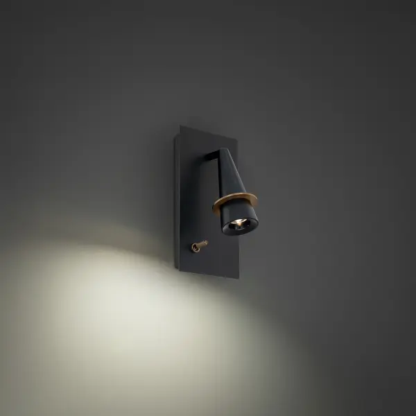 The Wizard combines functional task lighting with sophisticated design. Its rotatable conical shade and aged brass accent deliver both practical illumination and visual appeal for bedside or desk use.