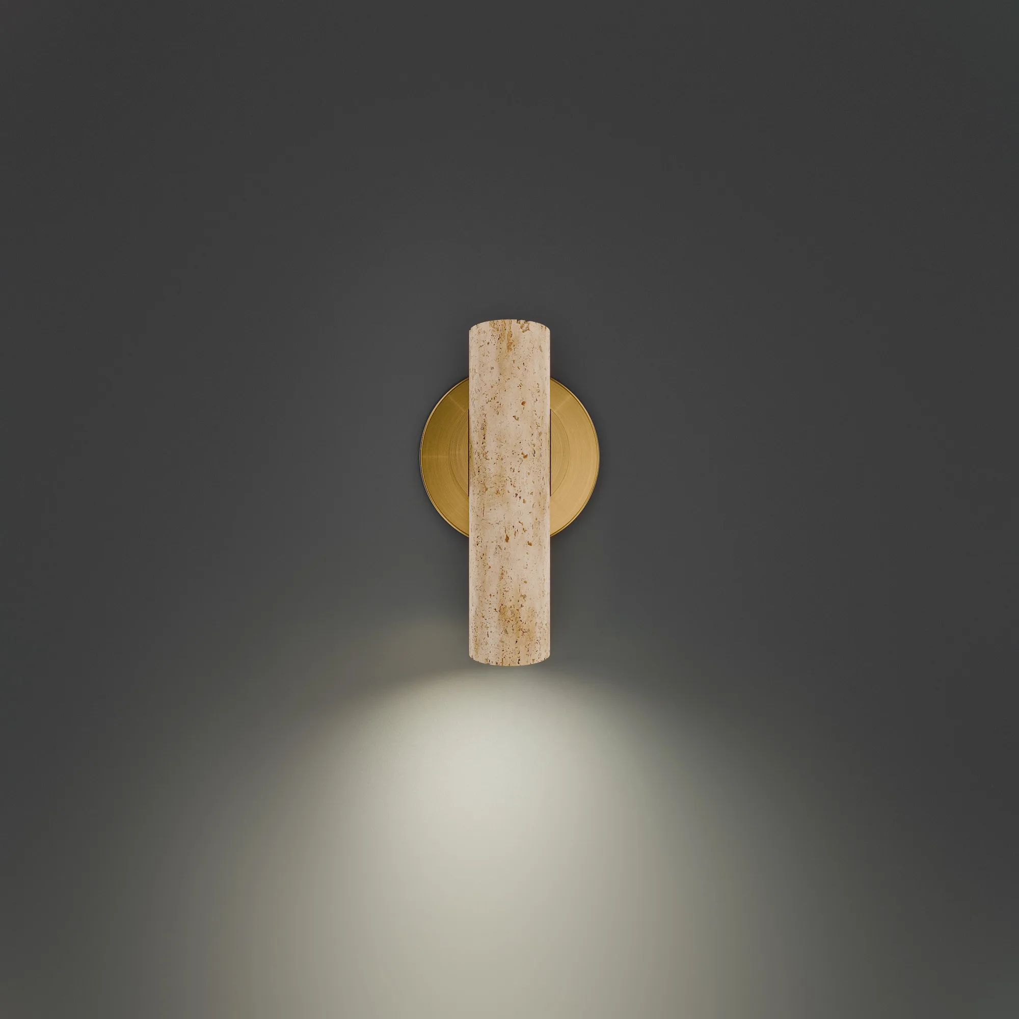 Holden Task & Reading Bed Light in Beige Travertine/Aged Brass