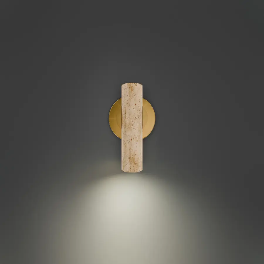 Holden Task & Reading Bed Light in Beige Travertine/Aged Brass - Image 1