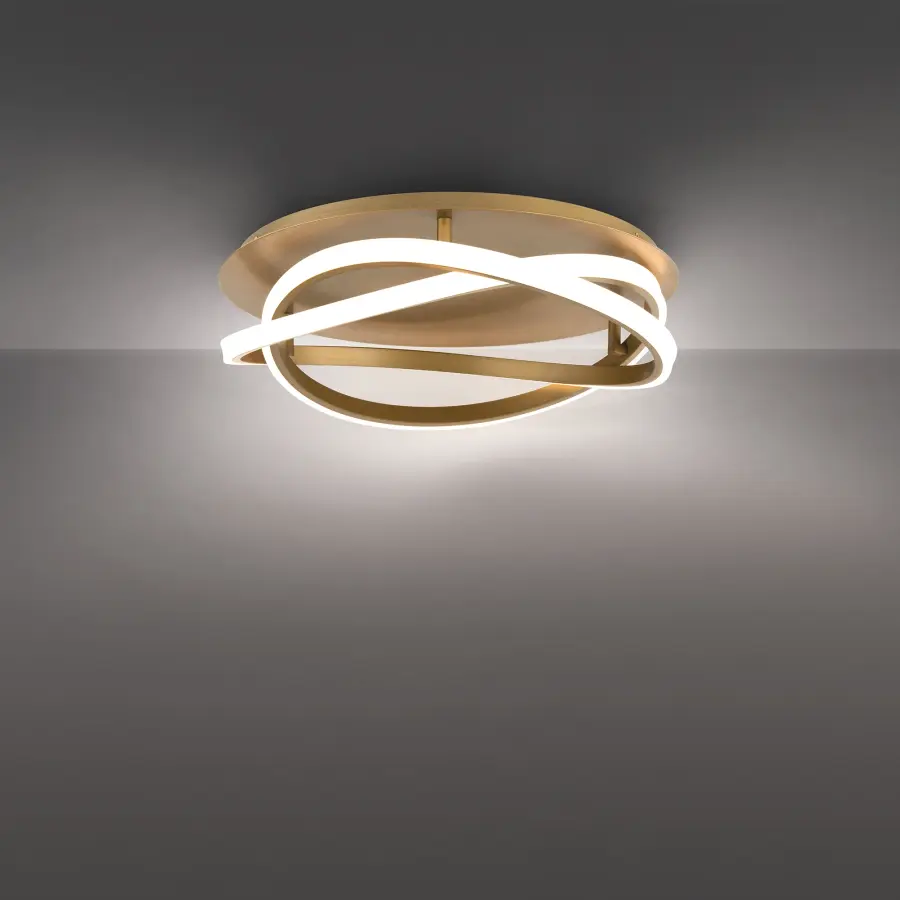 Sculptural Modern Flush Mount with Interlocking Ring Design