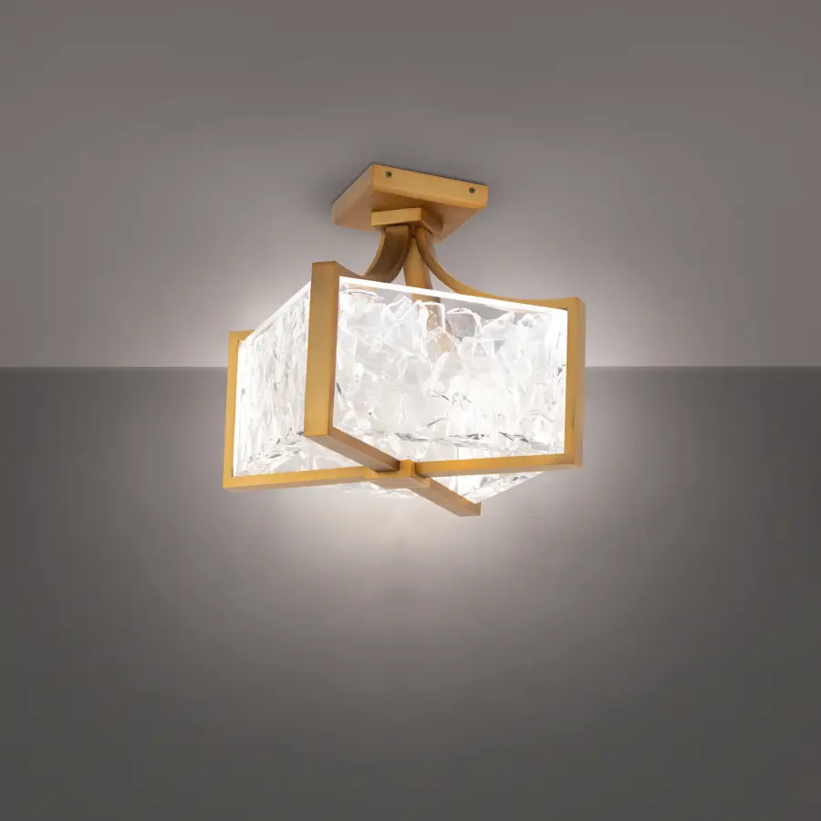 Emblem 12" Flush Mount Light in Aged Brass