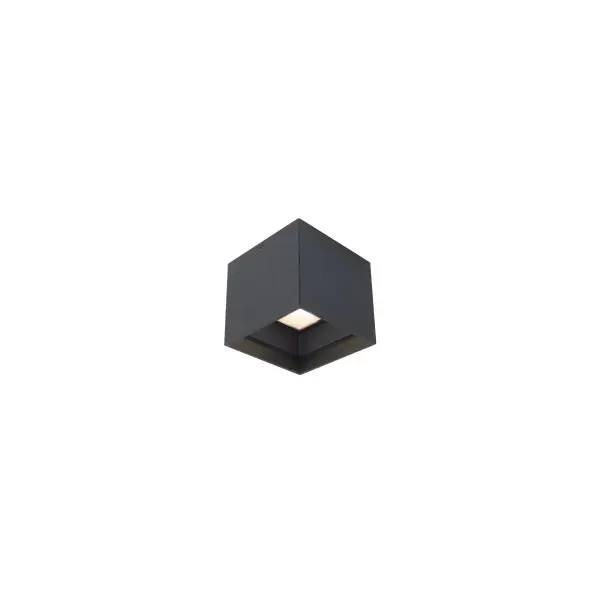 The Kube outdoor flush mount delivers 900 lumens of warm 3500K LED light in a compact 5-inch square design. Perfect for covered porches and patios, this dimmable fixture combines contemporary style with practical outdoor durability.