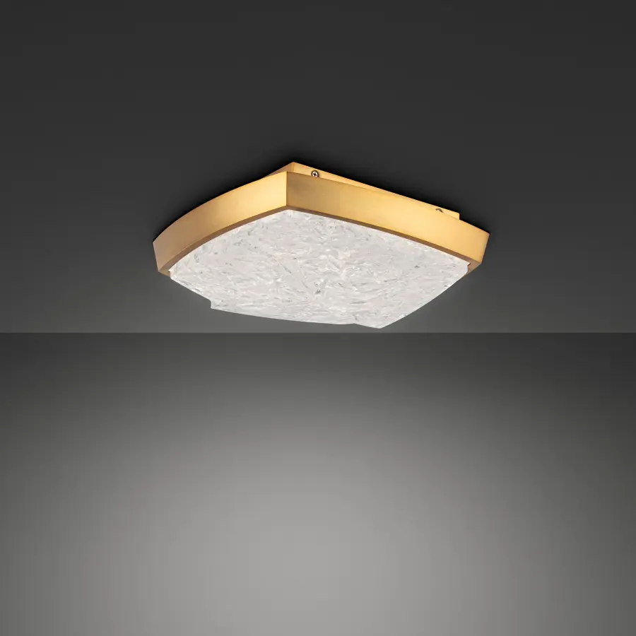 Sculptural Flush Mount with Striking Crystal Diffuser - Image 3
