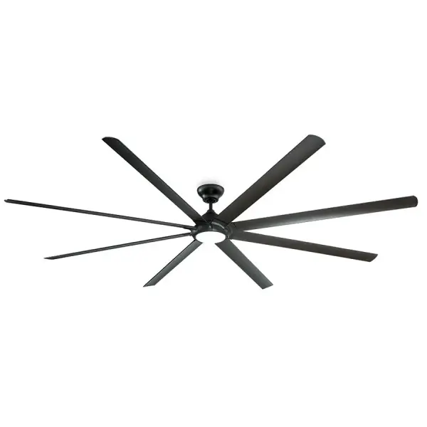 The Hydra 120" is an epically scaled smart ceiling fan designed for grand spaces. With 8 blades spanning 10 feet, it delivers massive airflow (13,300 CFM) while consuming minimal energy thanks to its DC motor. Wet-rated for outdoor use and smart home compatible.