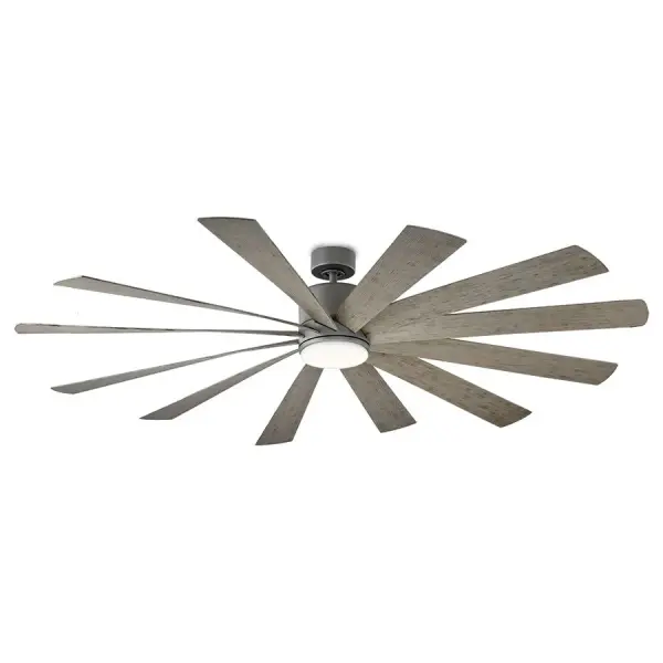 The Windflower combines striking 12-blade design with cutting-edge smart home integration. WiFi-enabled control via Modern Forms app works with Alexa, Google Assistant, and major smart home platforms. Ultra-efficient DC motor delivers powerful airflow up to 10,648 CFM while running whisper-quiet at 15dB.