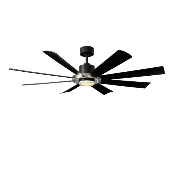 The Aura combines cutting-edge smart home technology with powerful, whisper-quiet performance. Its 8-blade design delivers impressive airflow up to 7,656 CFM while the integrated LED light kit offers adjustable color temperatures. Perfect for large spaces requiring both style and substance.