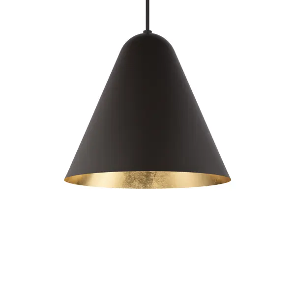 This elegantly minimalist pendant combines industrial charm with refined luxury through its sleek dome silhouette and luminous gold leaf interior. The 22-inch diameter delivers focused downward illumination perfect for task and ambient lighting.