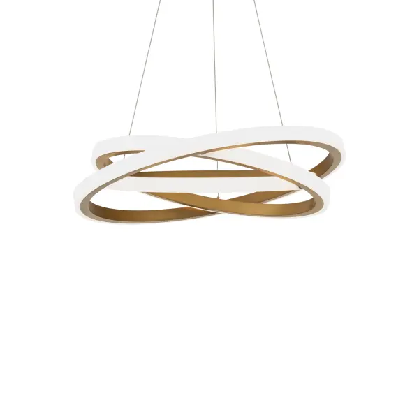 Sculptural LED Chandelier with Adjustable Interlocking Bands