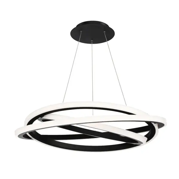 Sculptural LED Chandelier with Adjustable Interlocking Rings