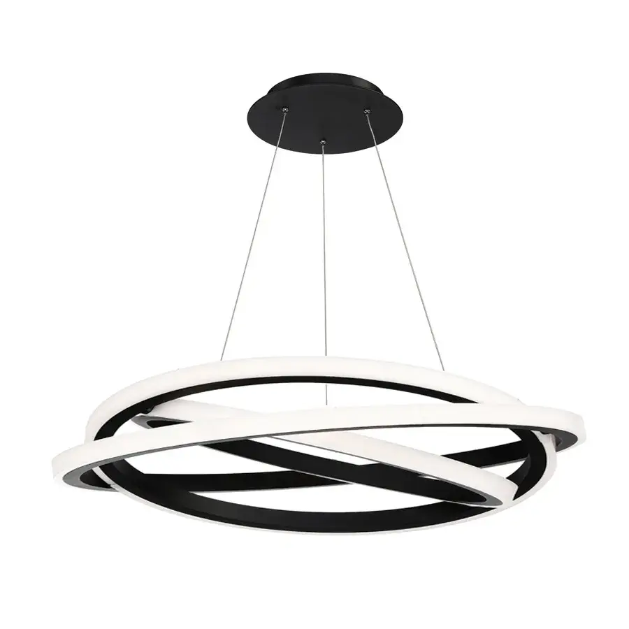 Sculptural LED Chandelier with Adjustable Interlocking Rings