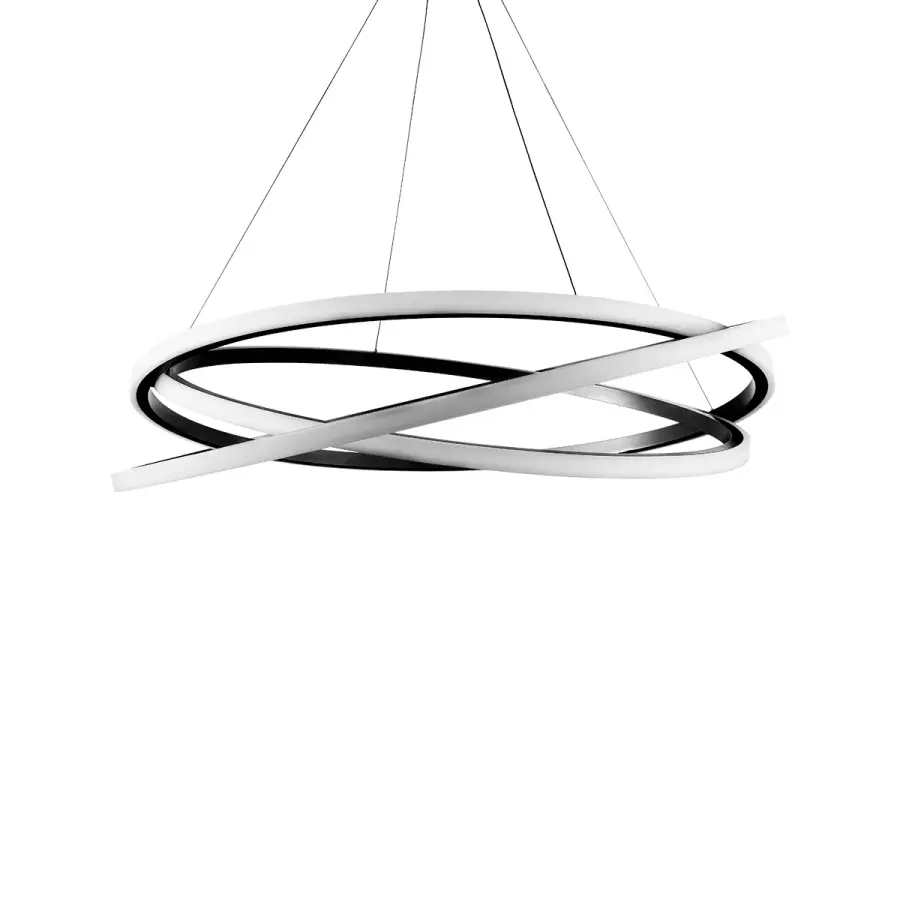 Sculptural LED Chandelier with Adjustable Interlocking Rings