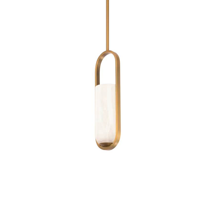 Rollins 16" LED Mini Pendant Light in Aged Brass