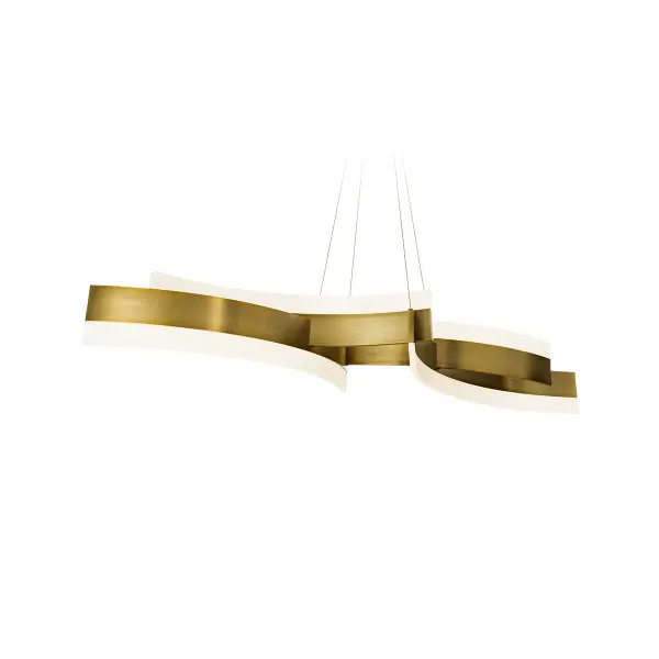 The Arcs Linear Pendant makes a bold statement with its mirrored concave and convex arcs. At nearly 5 feet long, this LED fixture delivers sophisticated illumination perfect for dining tables and conference spaces.