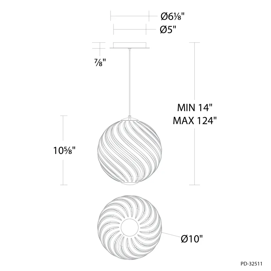 Swirly 11" Mini Pendant Light