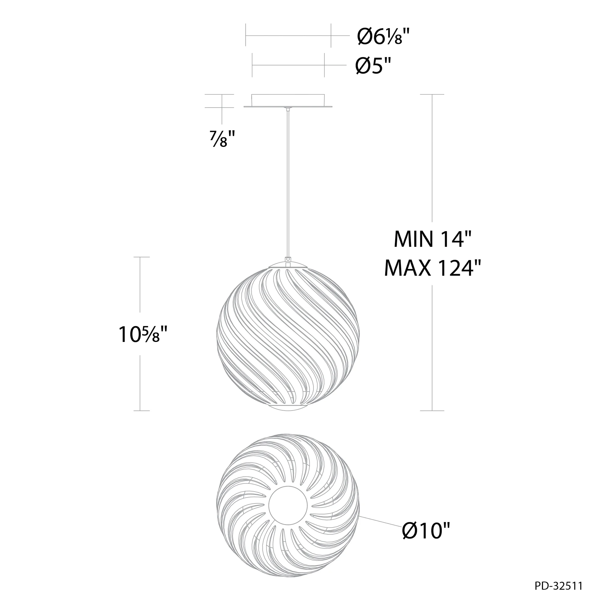 Swirly 11" Mini Pendant Light