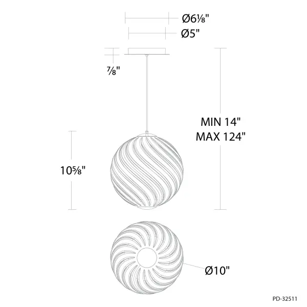 Swirly 11" Mini Pendant Light