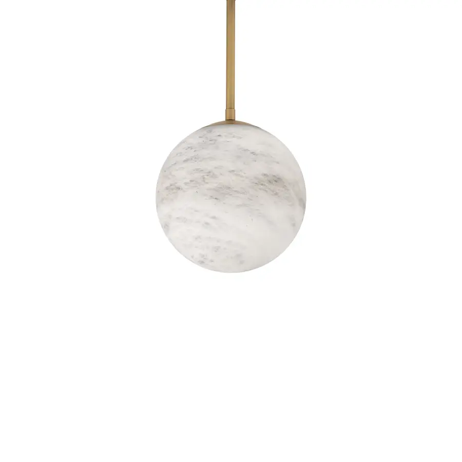 Pisces 8" LED Mini Pendant Light in Aged Brass