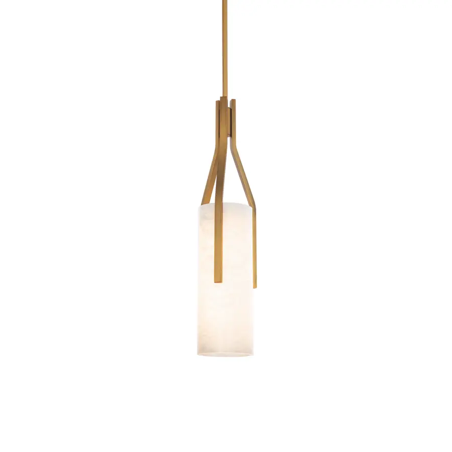 Firenze 22" LED Mini Pendant Light in Aged Brass