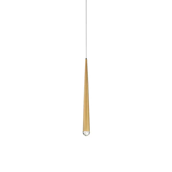 The Cascade Mini Pendant combines aged brass elegance with hand-cut crystal caps for understated luxury. Its compact 1.5-inch profile delivers 595 lumens of warm 3500K light, perfect for intimate spaces requiring refined illumination.