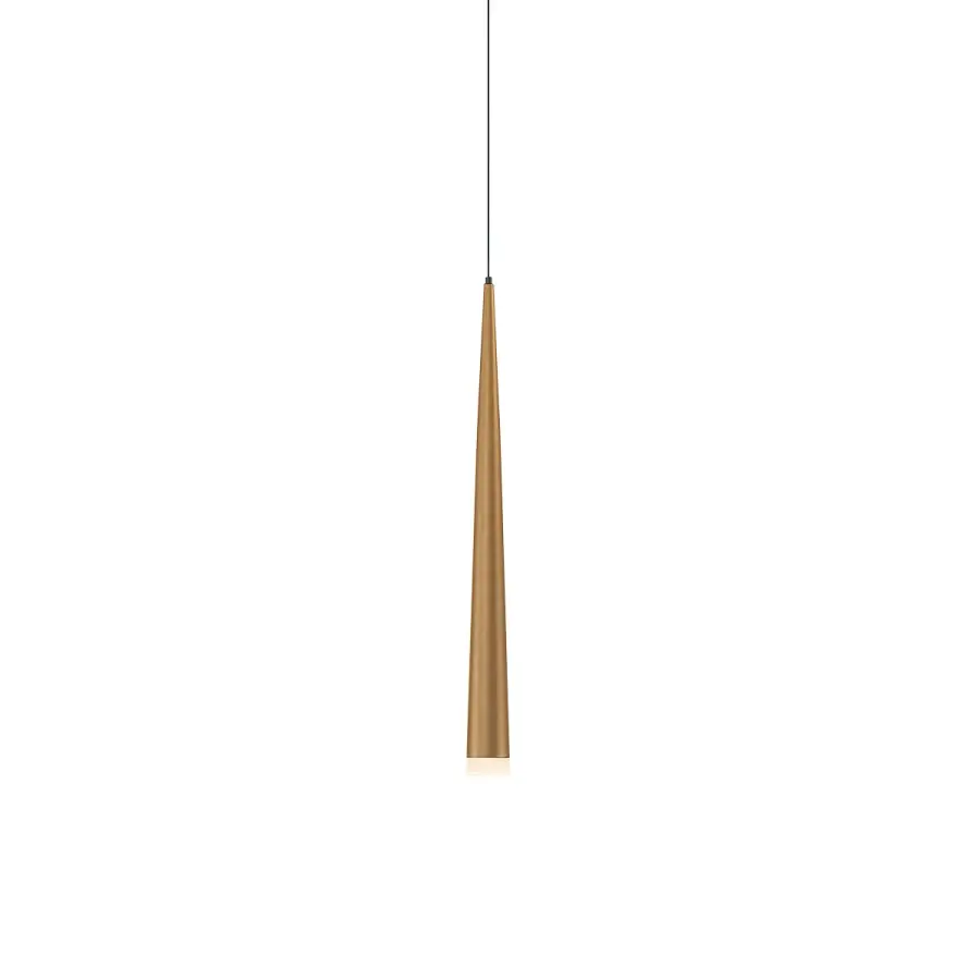 Cascade 19" LED Mini Pendant Light in Aged Brass