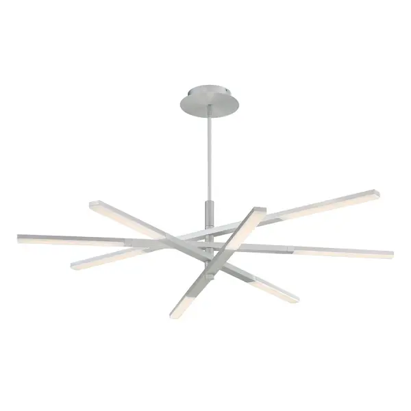 The Stacked Chandelier transforms lighting into kinetic art with eight adjustable aluminum blades that rotate 360° and tilt up and down. Each blade features integrated LEDs with opal diffusers, creating endless configurations to suit any space or mood.