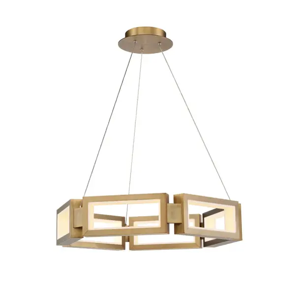 Mies 26" LED Chandelier in Aged Brass