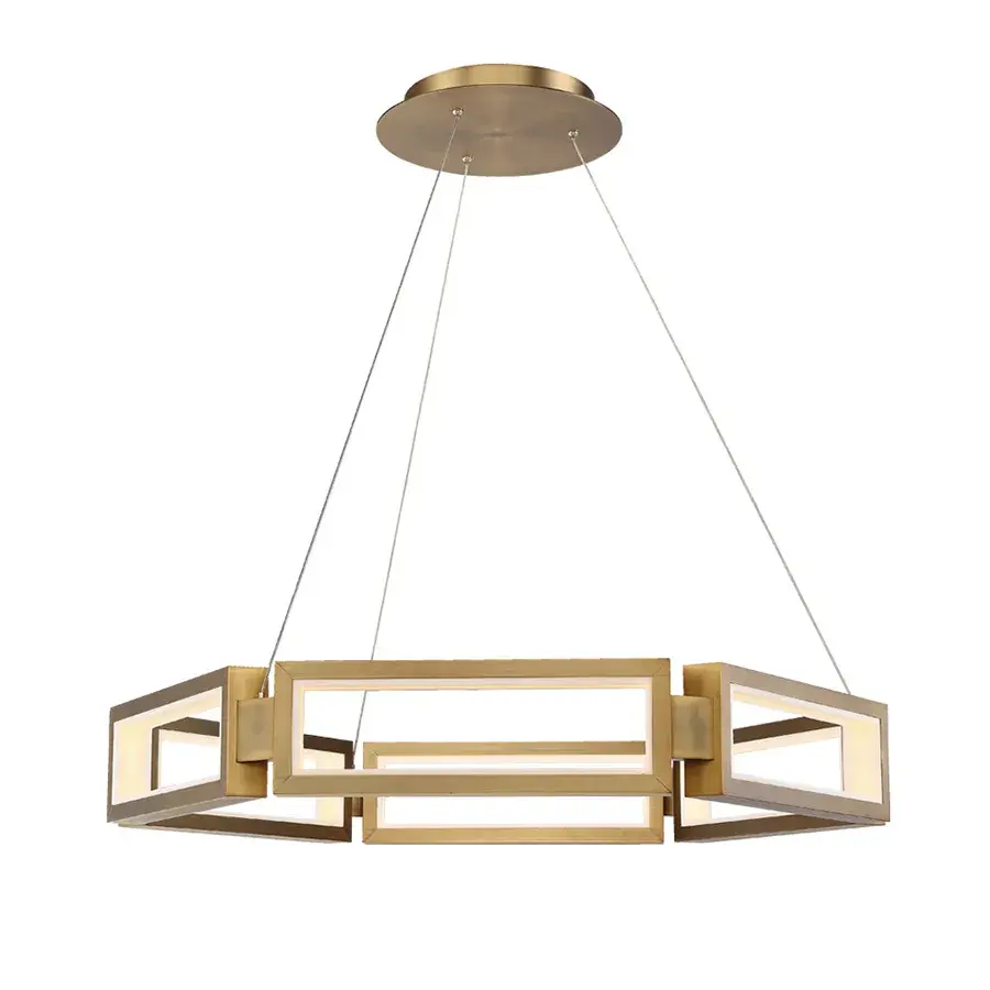 Mies 36" LED Hexagonal Chandelier