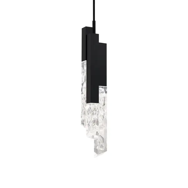 The Montage Mini Pendant combines architectural sophistication with glamorous crystal detailing. Cantilevered K5 crystal columns create stunning visual interest while hidden LEDs provide efficient, high-CRI illumination.