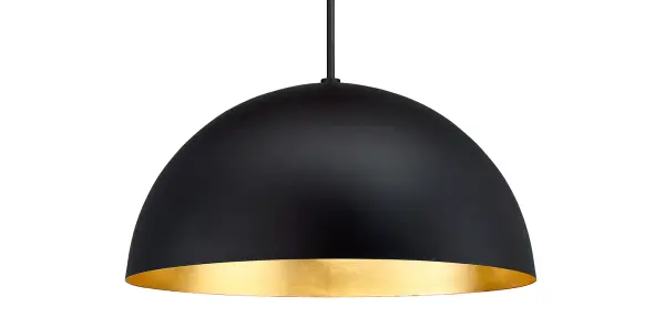 The Yolo Dome Pendant makes a bold architectural statement with its oversized 35-inch spun-metal dome and hand-applied gold leaf finish. High-performance LED delivers warm, ambient lighting with exceptional color rendering.