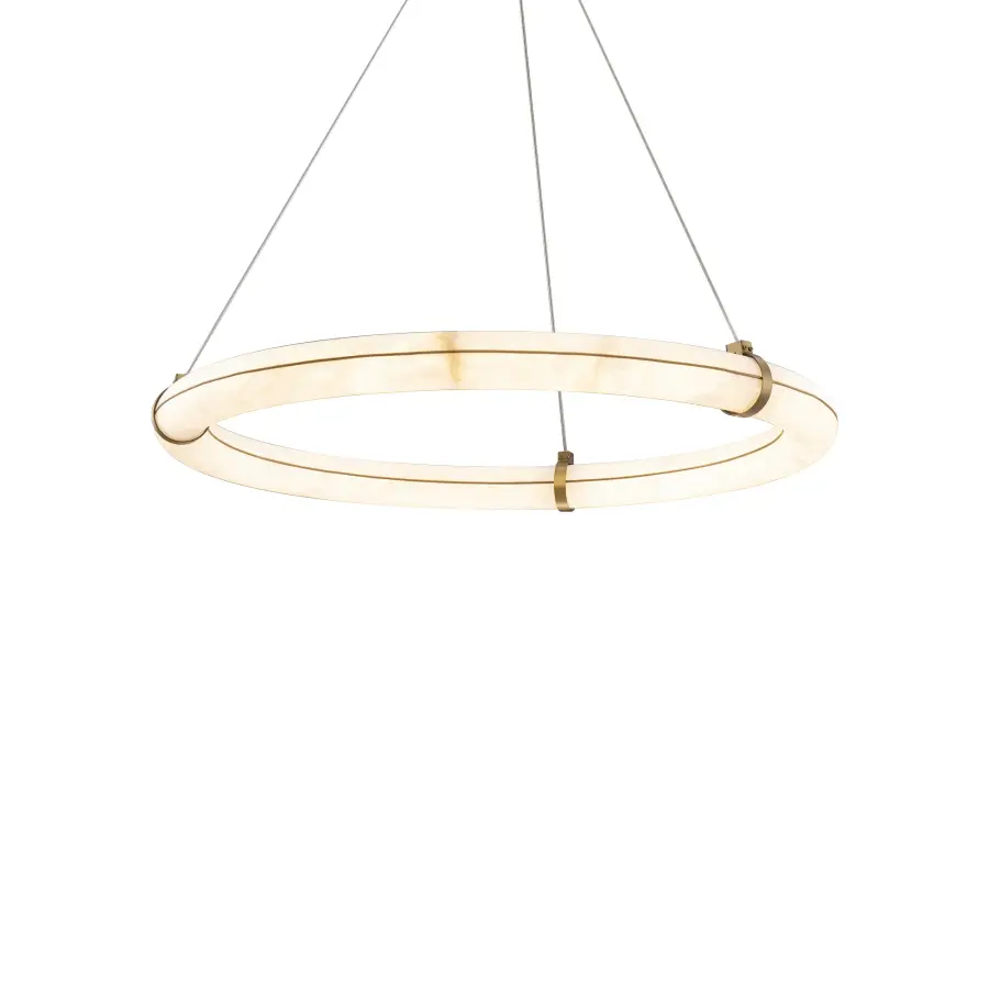 Clique 31" LED Pendant Chandelier in Aged Brass