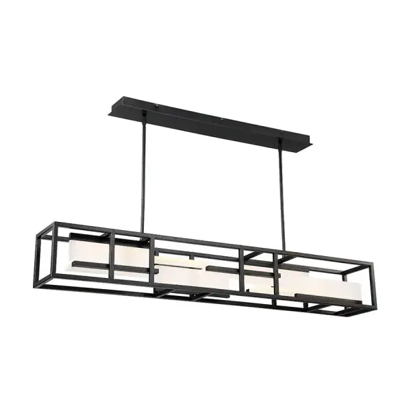 The Memory Linear Pendant delivers dramatic visual impact with its 56-inch span and stark black-and-white contrast. Edge-lit LED modules create a floating illumination effect within opalescent rectangles, while intricate welding ensures seamless transitions. Perfect for modern spaces requiring statement lighting.