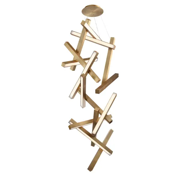 The Chaos Chandelier transforms any space with its breathtaking 75-inch cascading design that mimics piano keys frozen mid-fall. Ultra-thin aircraft cables provide nearly invisible support while integrated LEDs deliver 4,960 lumens of refined illumination.