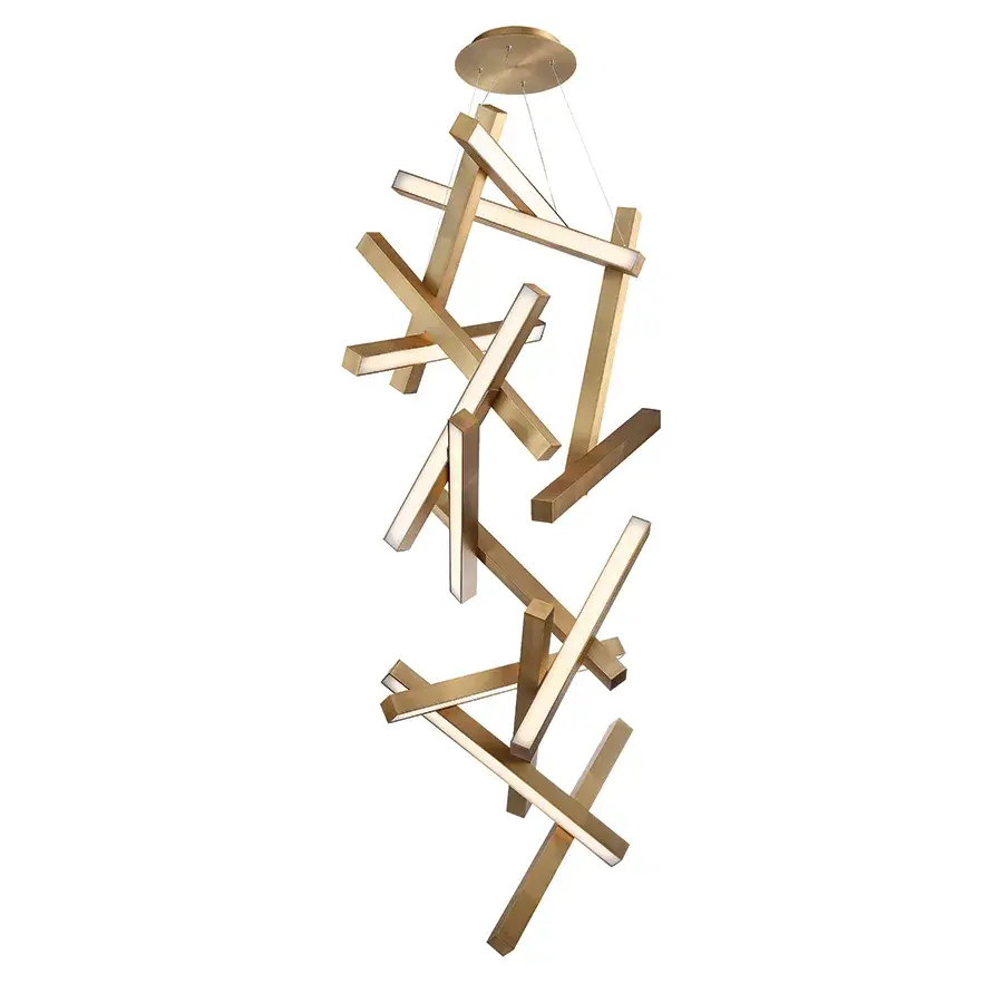 Chaos 75" LED Chandelier in Aged Brass