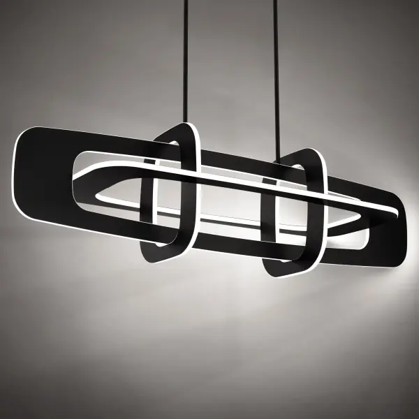 The Vesta Linear Pendant transforms any space with its intricate ring design and exceptional LED performance. At 50 inches long, it delivers 5,261 lumens of warm 3000K light with a 90 CRI, making it ideal for large dining areas and commercial spaces.