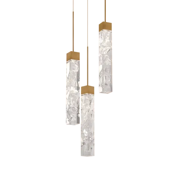 The Minx Multilight Pendant combines artisanal craftsmanship with modern design, featuring K5 crystal fused acrylic elements that create stunning light refraction. Its compact 11.75-inch profile delivers ample illumination while making a sophisticated statement.