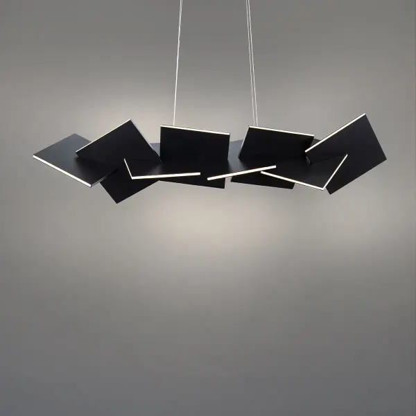 The Konstrukt Linear Pendant transforms functional lighting into floating modern art. Its interlocking aluminum panels create visual intrigue while delivering efficient LED illumination through an acrylic diffuser.