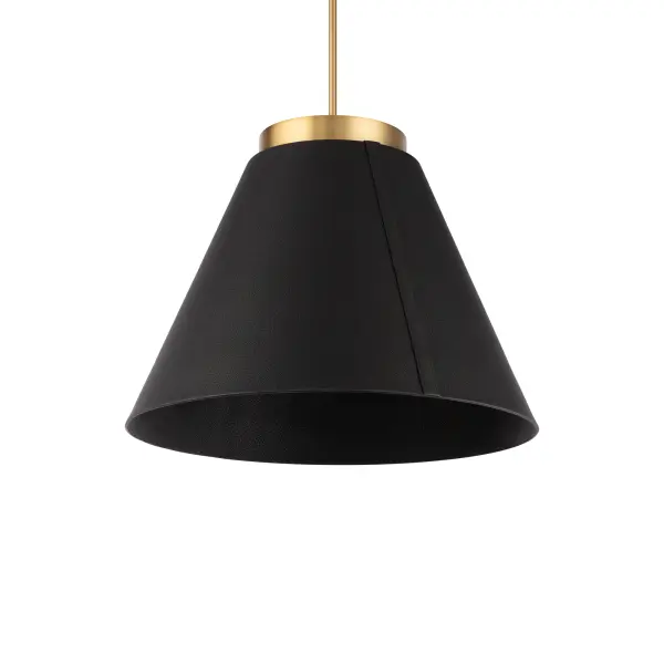 The Bentley pendant combines luxurious hand-stitched black leather with aged brass for a romantic modern aesthetic. High-output LED delivers 3792 lumens with excellent 90 CRI, perfect for task and ambient lighting over dining or work surfaces.
