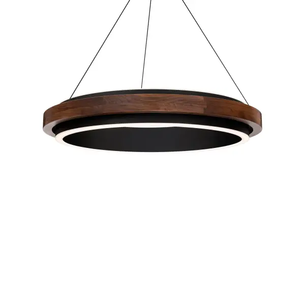 Delaney 29" Round Wood Pendant Chandelier