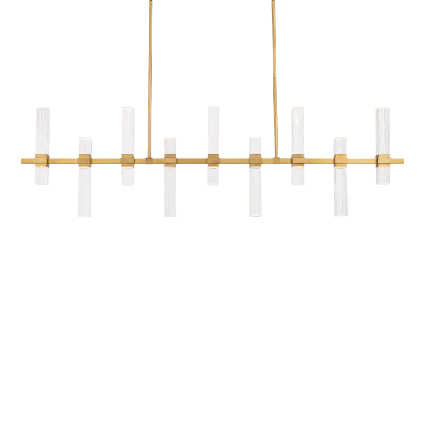 The Cinaplex Linear Pendant transforms any space with nine individually blown glass elements and sophisticated dual-direction illumination. Compatible with WAC Home system for tunable white and dim-to-warm capabilities, it offers both artistic beauty and intelligent lighting control for modern interiors. - alternate view