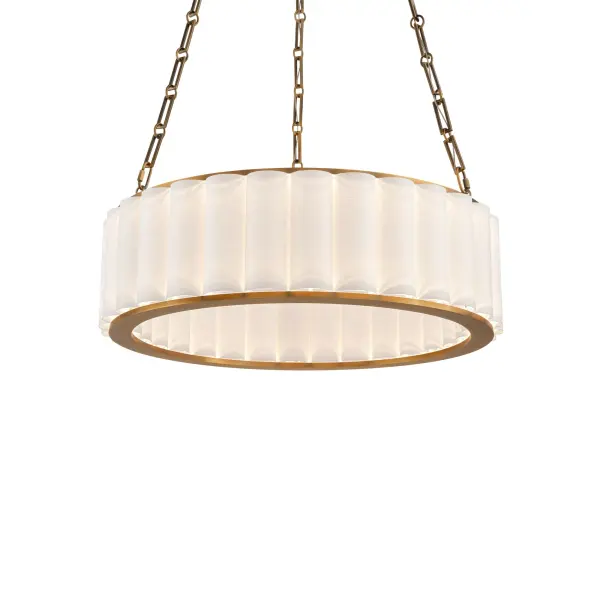The Poplin Pendant combines elegant fabric texture with advanced LED technology, creating warm, diffused illumination perfect for contemporary and transitional interiors. Its 27-inch drum silhouette makes a bold statement while maintaining refined sophistication.