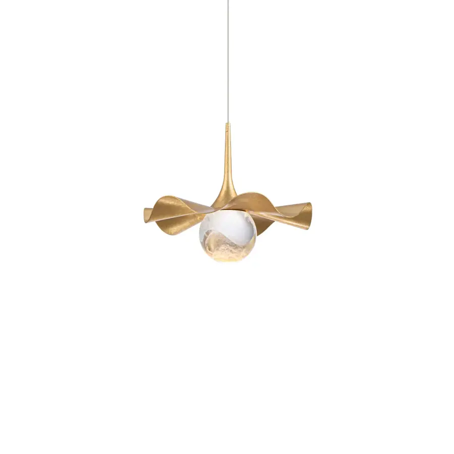 Brimm Mini Pendant Light in Gold Leaf/Aged Brass - Image 2
